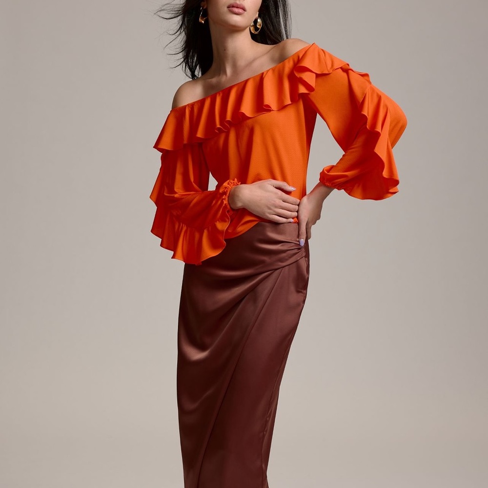 Anthropologie off the shoulder ruffle top